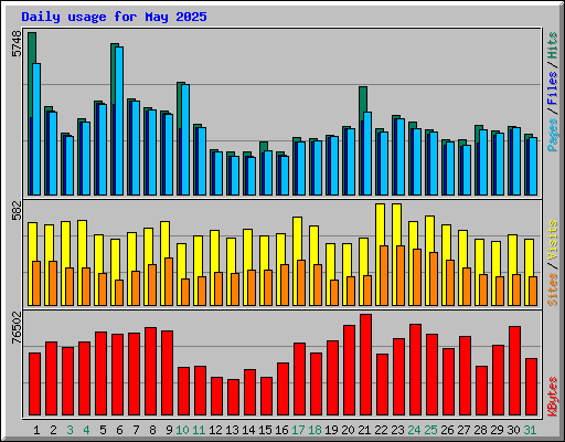 Daily usage for May 2025