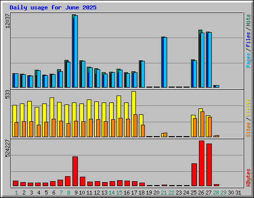 Daily usage for June 2025