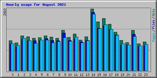 Hourly usage for August 2021